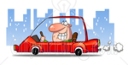 Clipart Illustration of a Man Smiling And Passing By While Drivi
