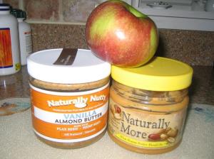 Nut butters and a medium apple