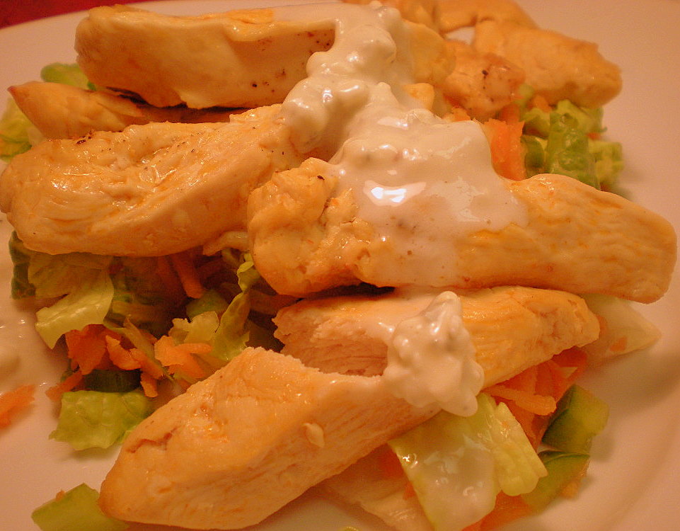 Buffalo Chicken Salad with homemade Blue Cheese Dressing