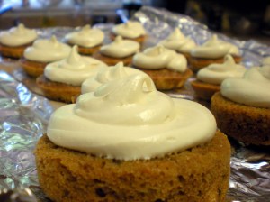 Top with cream cheese frosting