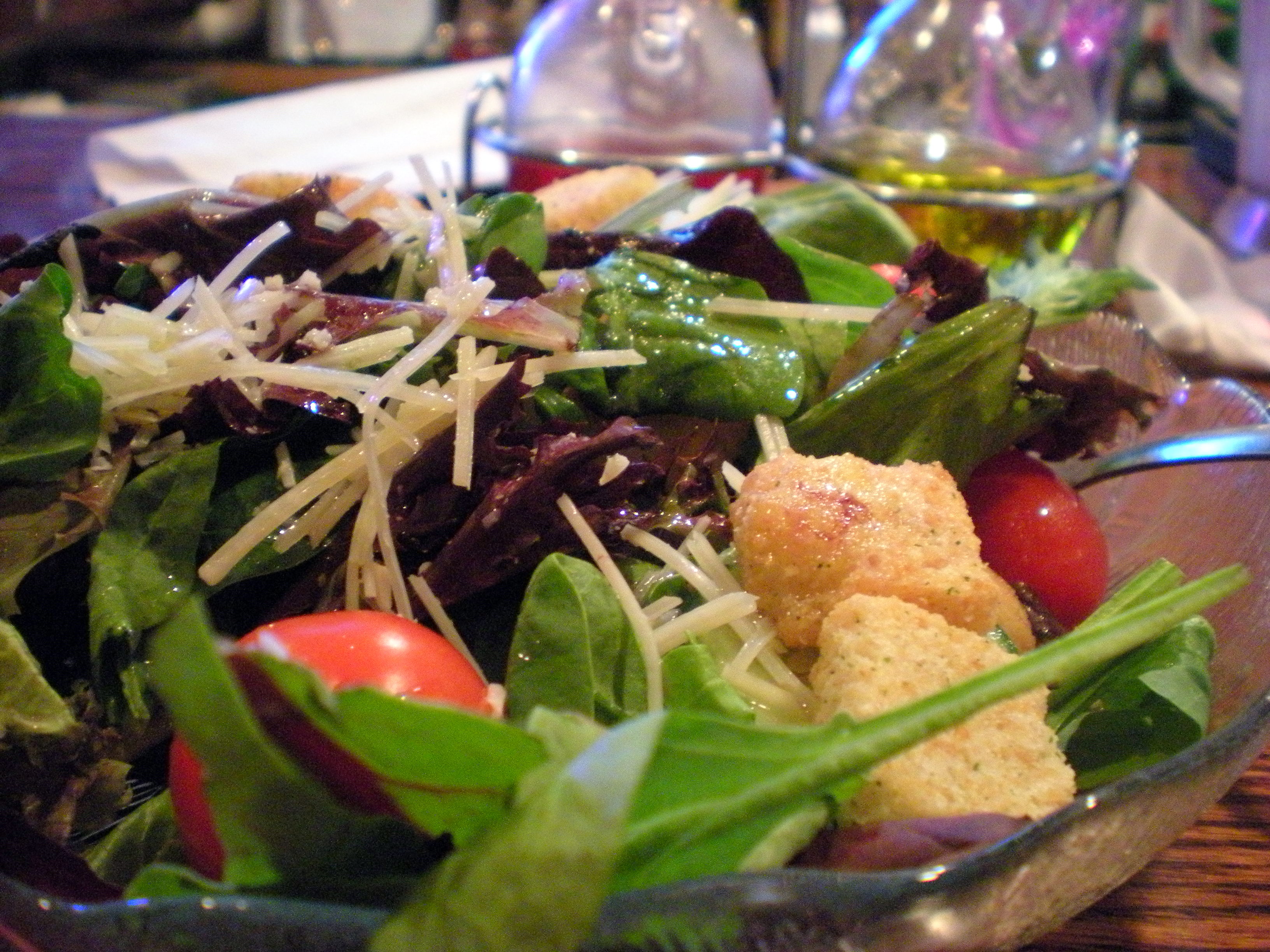 Ted and Joanne: A mixed baby green salad to share (included)