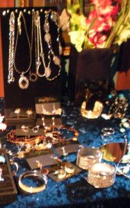 There was a table set up inside the bar area. Someone was selling jewelry. Beautiful!